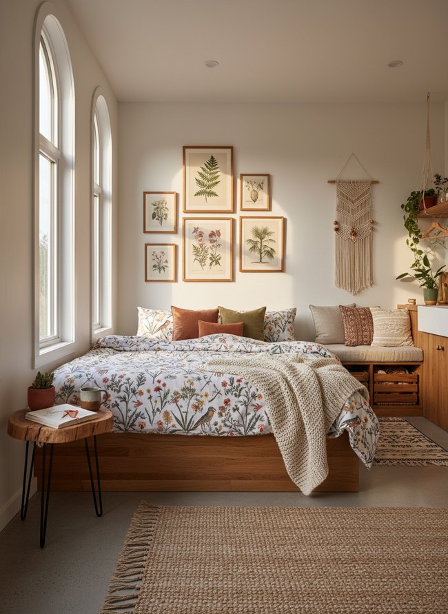Botanical Print Sleeping Corner