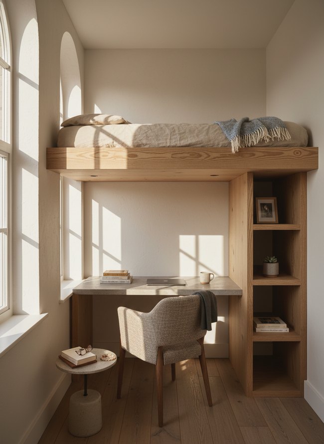 Loft Bed Workspace Below