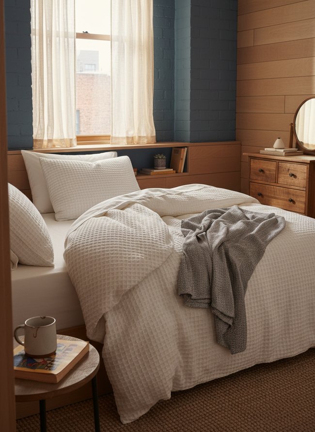 Waffle Knit Texture Duvet