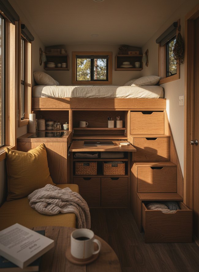 Integrated Desk Storage Bed