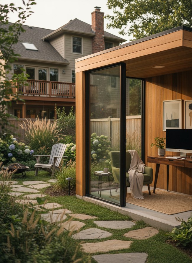 Contemporary Wood Panel Pod