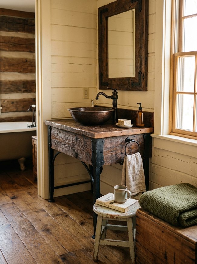 Iron Fixture Bathroom Vanity