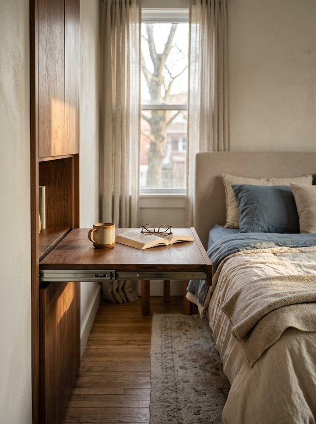 Retractable Bedside Shelf