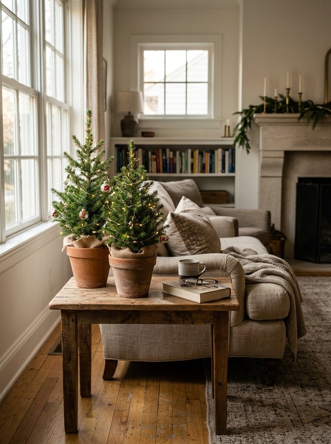 Tiny Tabletop Tree Duo