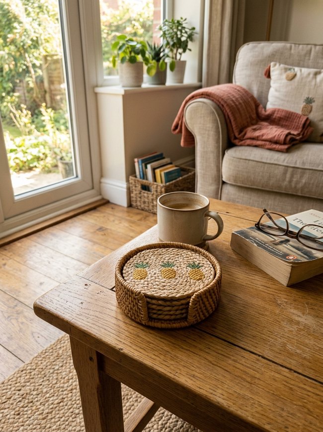 Pineapple Motif Coaster Set