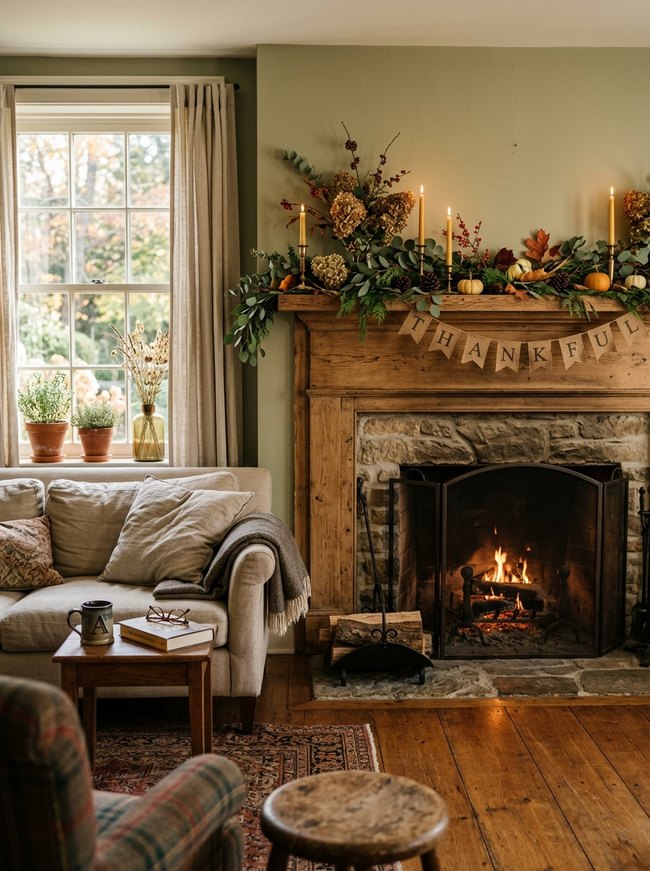 Foraged Greenery Mantelpiece Style