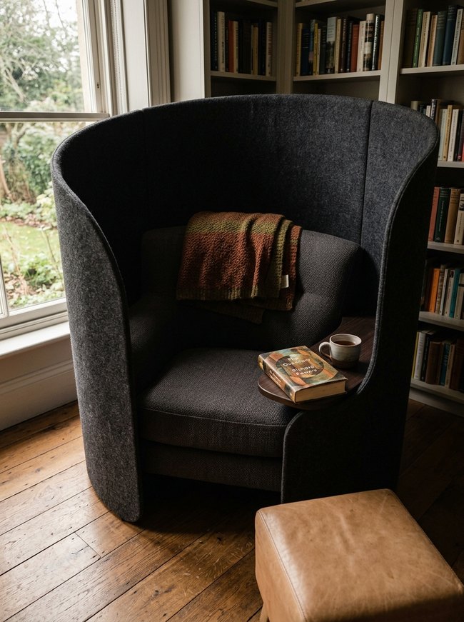 Cozy Charcoal Reading Pod