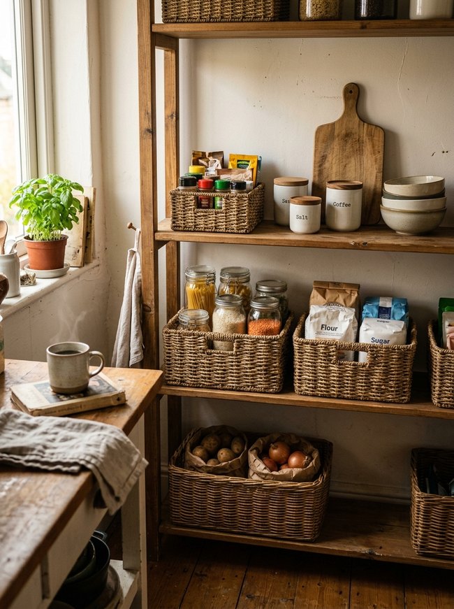 Woven Basket Shelf Organizers