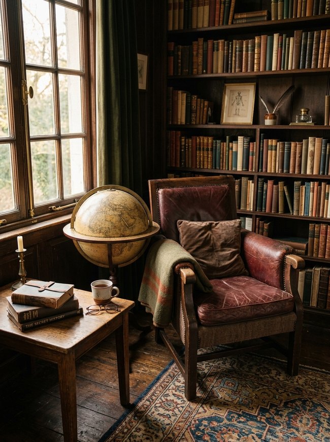 Antique Globe Reading Corner