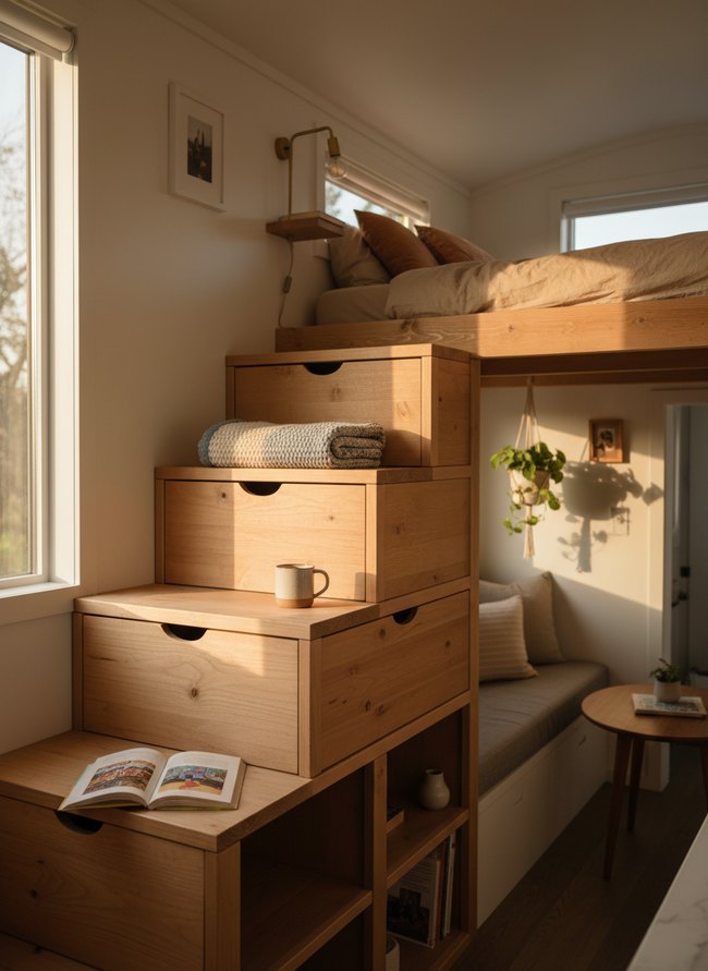 Platform Staircase Storage Loft