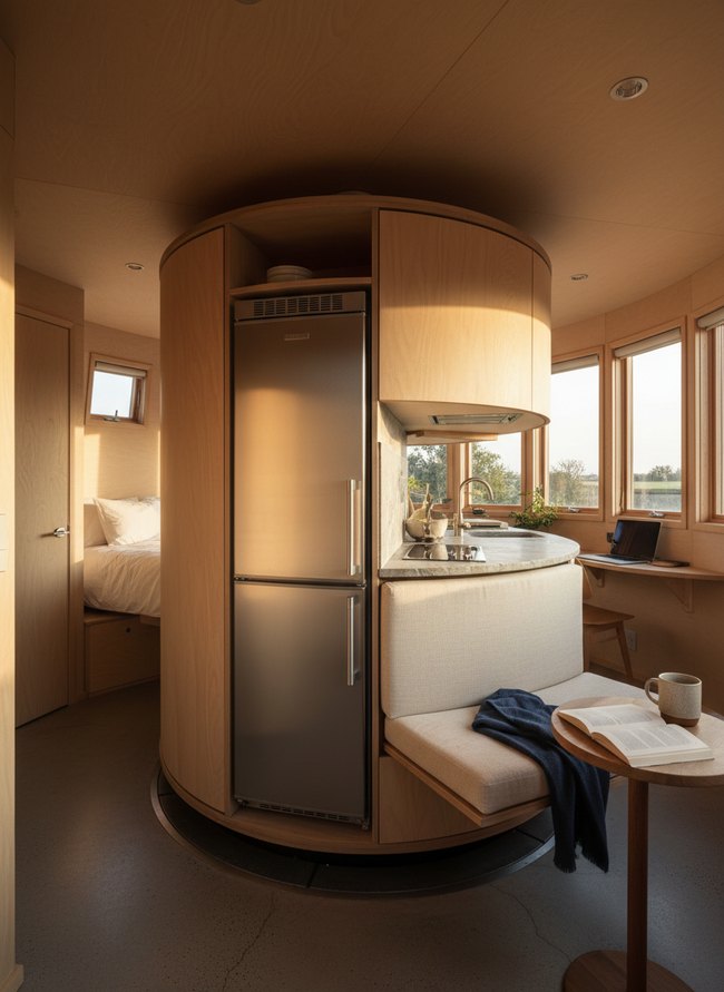 Narrow Depth Refrigerator Swivel