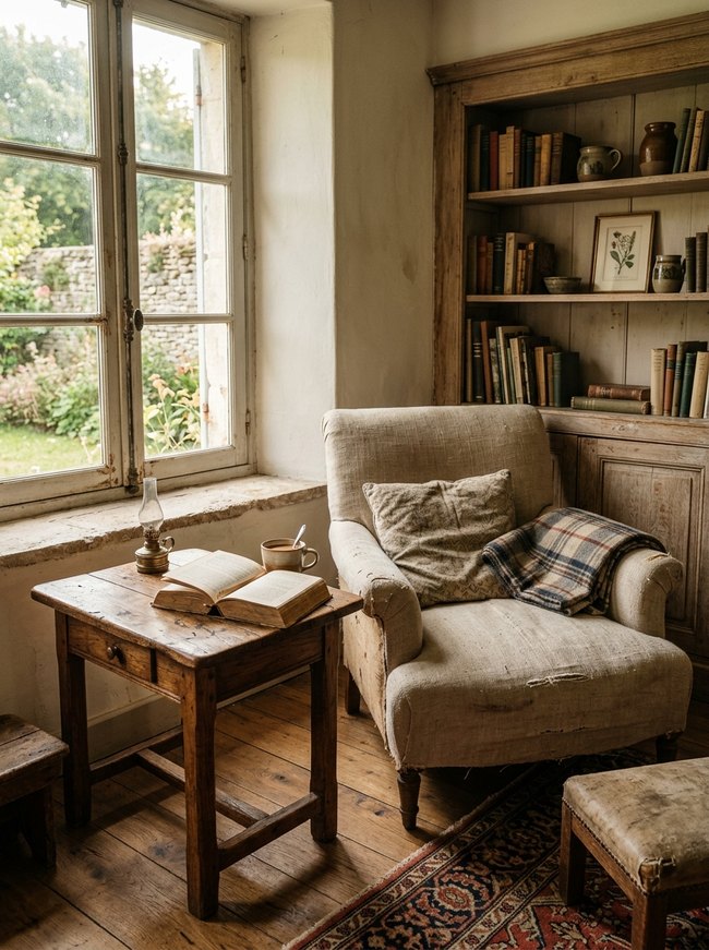 Distressed Wood Reading Corner