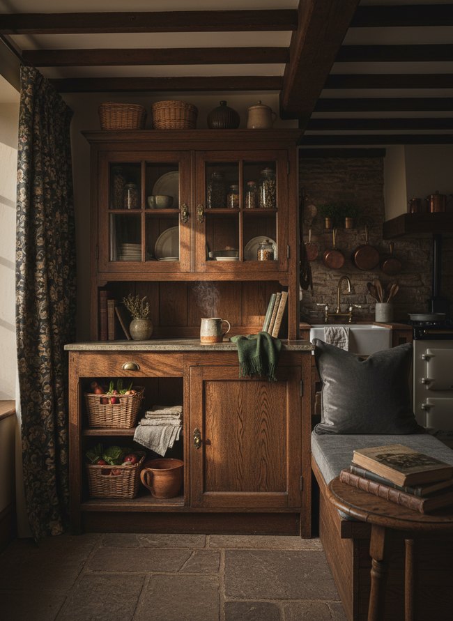Antique Cottage Pantry Unit