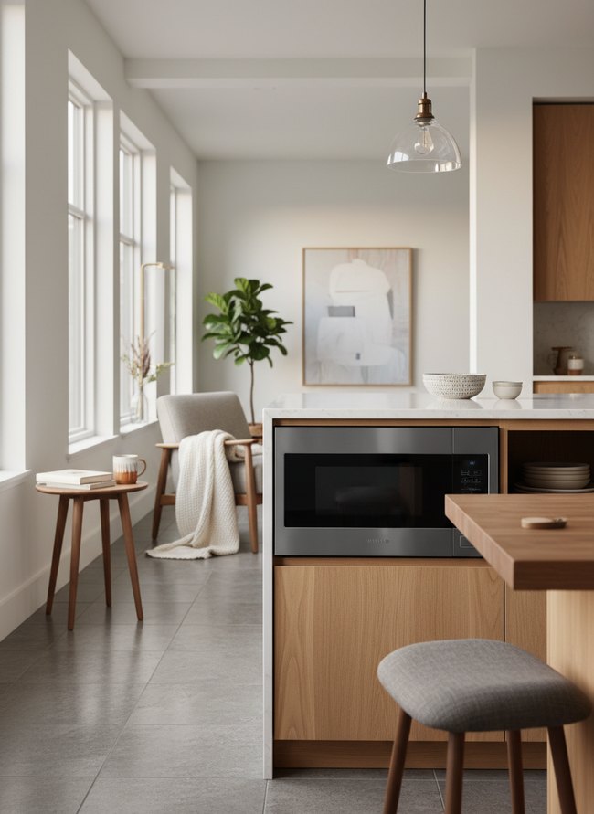Minimalist Flush Mount Microwave