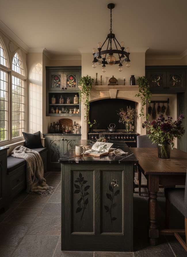 Gothic Botanical Kitchen Aesthetic