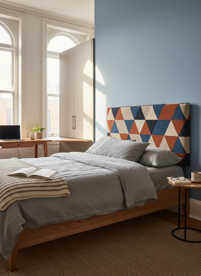 Geometric Fabric Headboard