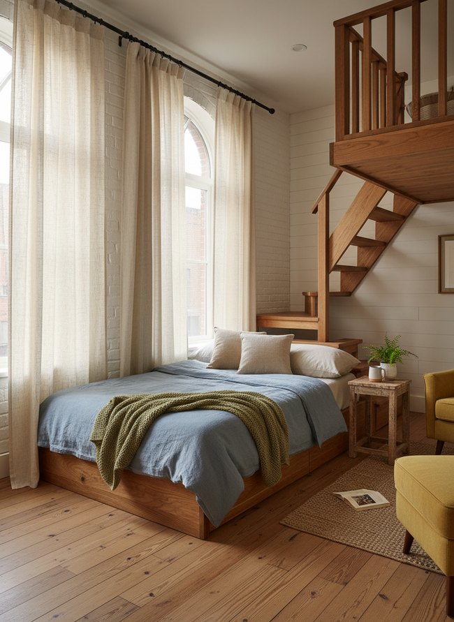 Pleated Loft Privacy Curtains