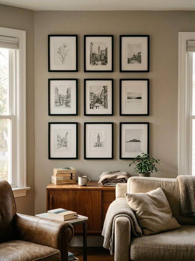 Accent Wall Grid Arrangement