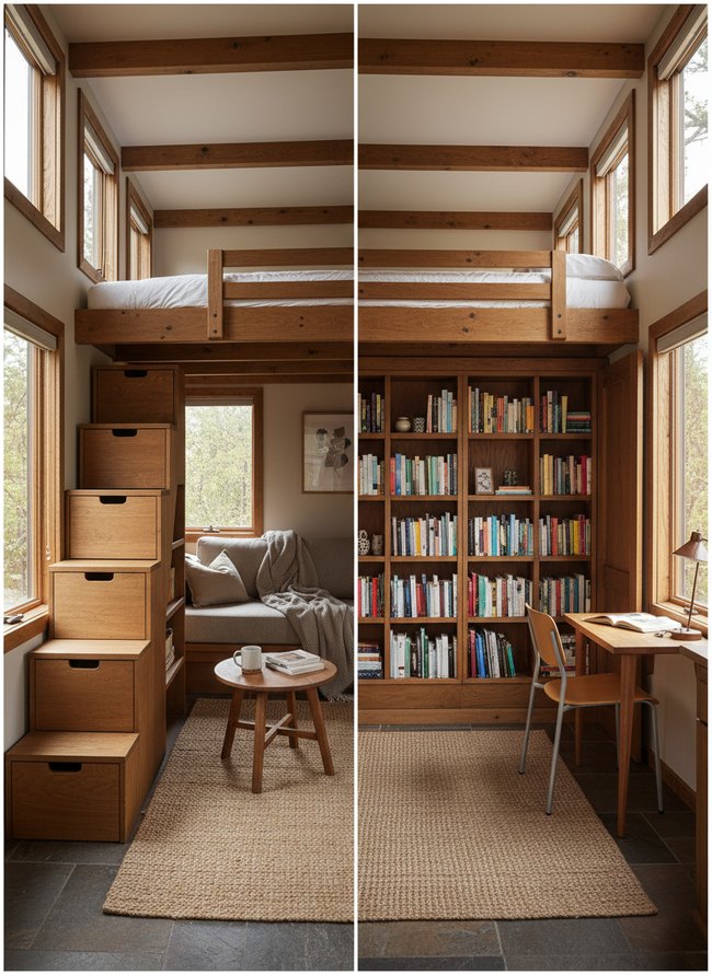 Hidden Bookshelf Bed