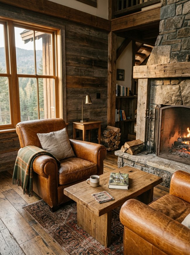 Leather Accent Lounge Area