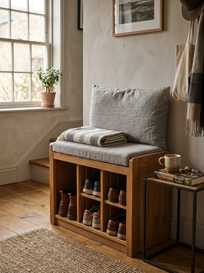 Vertical Shoe Storage Bench
