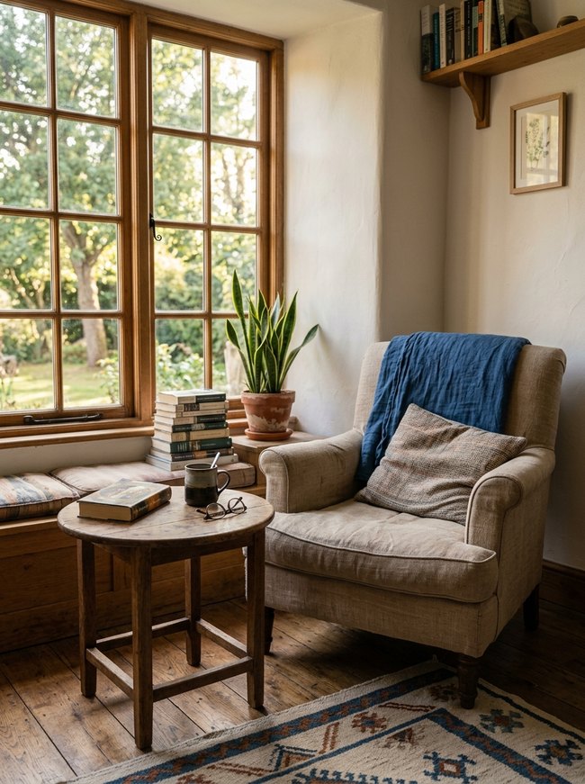 Bright Window Reading Nook