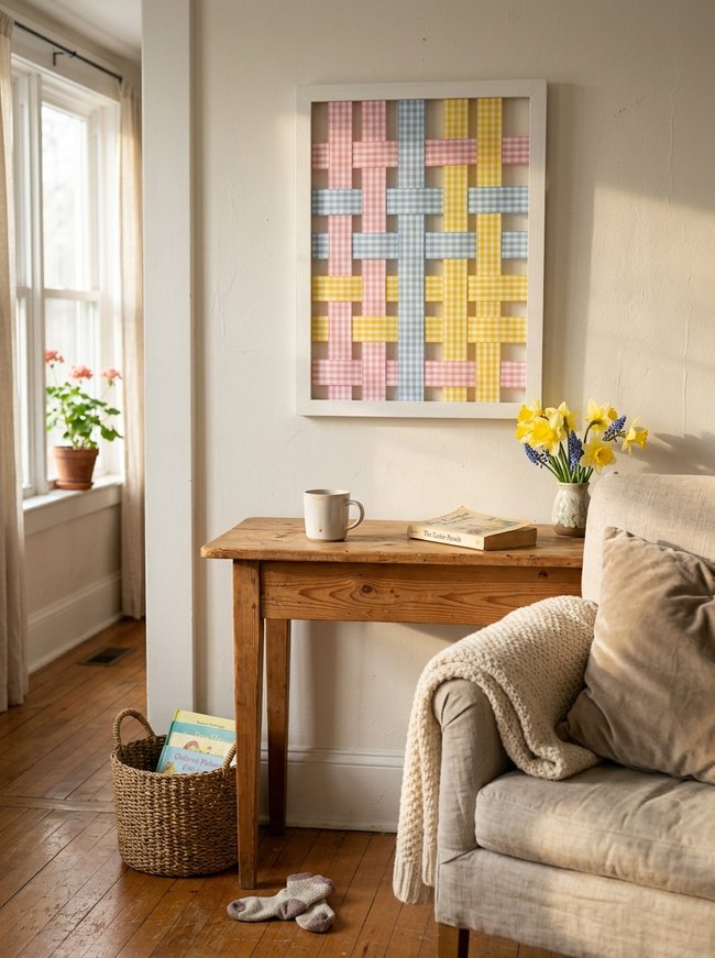 Gingham Ribbon Wall Art