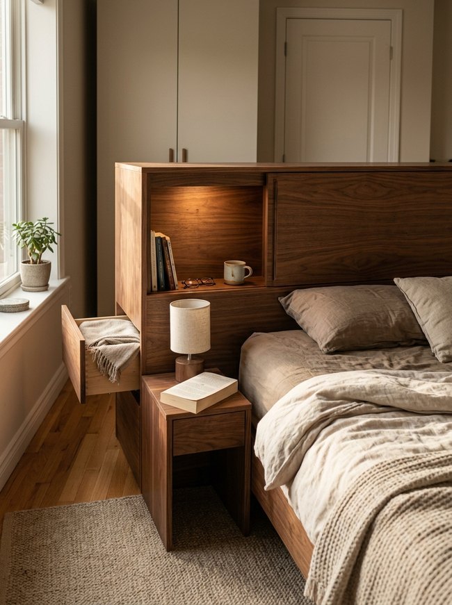 Hidden Headboard Cabinetry