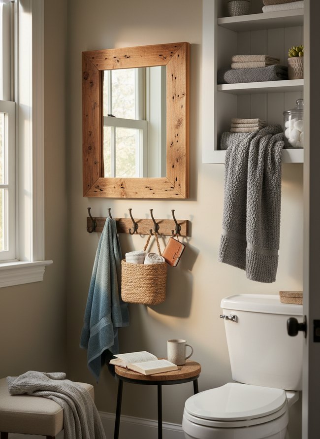 Mirror With Storage Hooks
