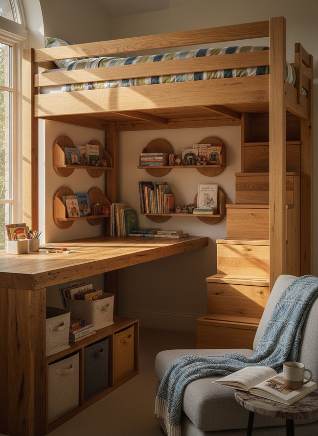Loft Bed Desk Combo