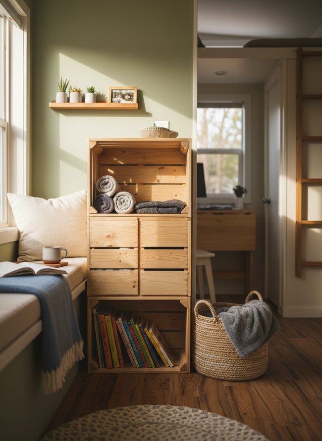 Modular Wooden Crate Bin