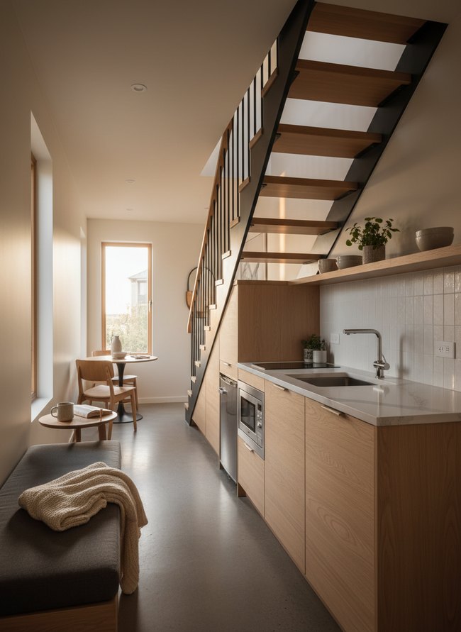 Under-Stairway Modern Kitchen