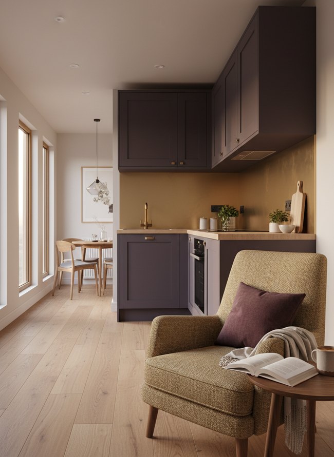 Plum Gold Accent Galley