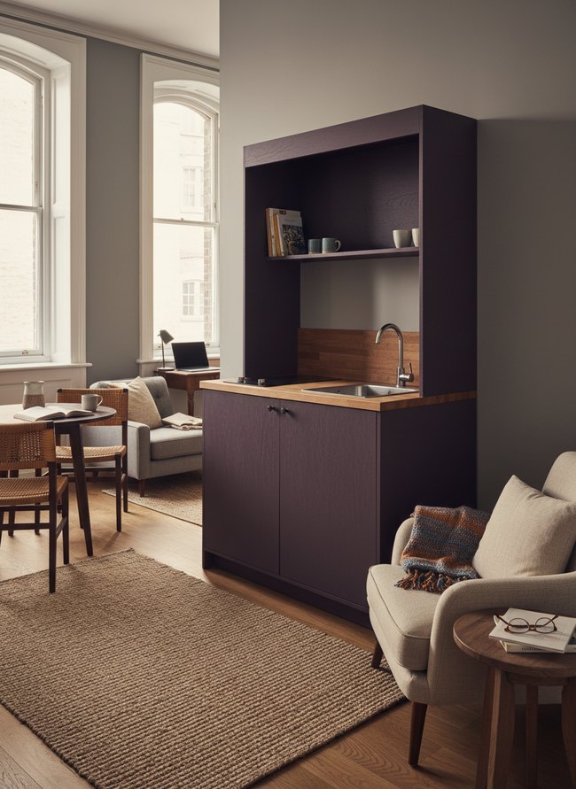 Mauve Efficient Kitchen Pod
