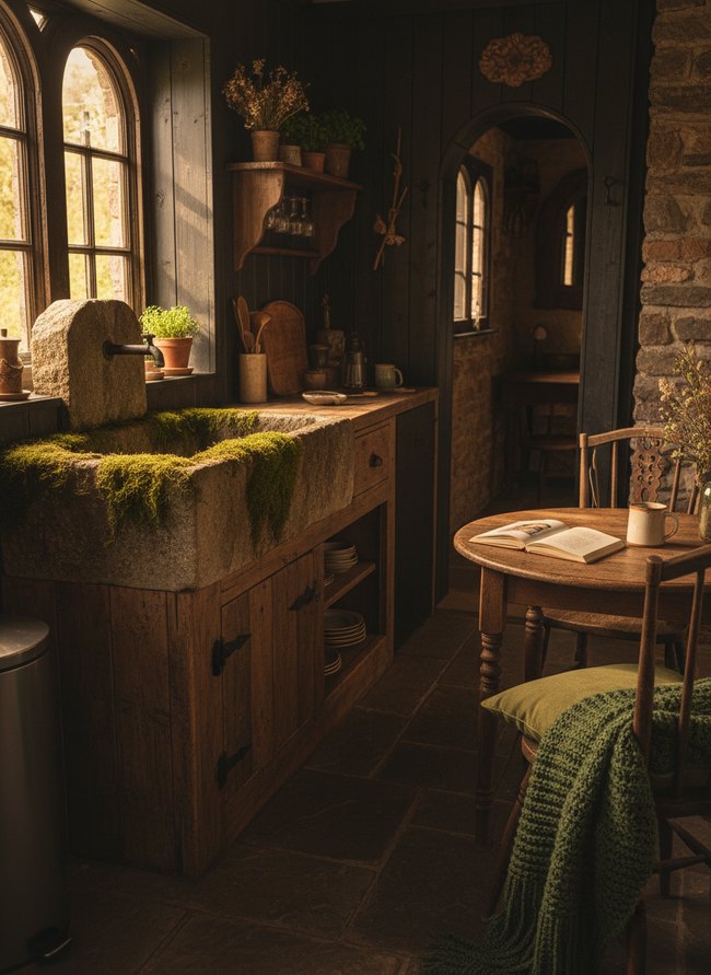 Mossy Stone Sink Station