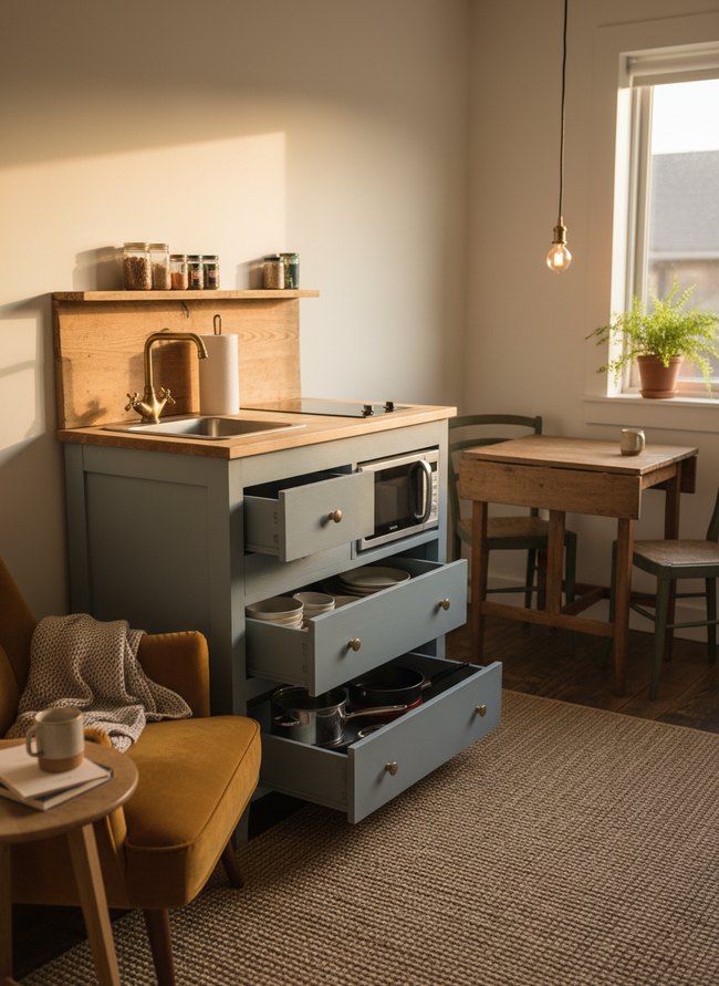 Repurposed Dresser Kitchen