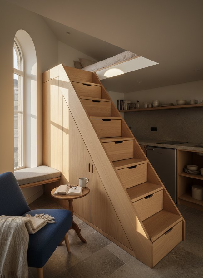 Angled Storage Stairway