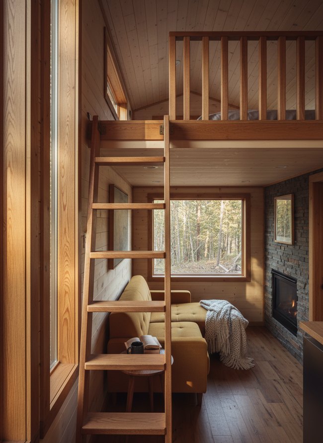 Solid Wood Loft Railing