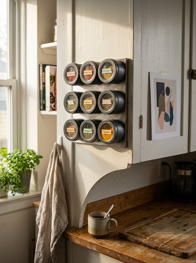 Magnetic Spice Rack Setup