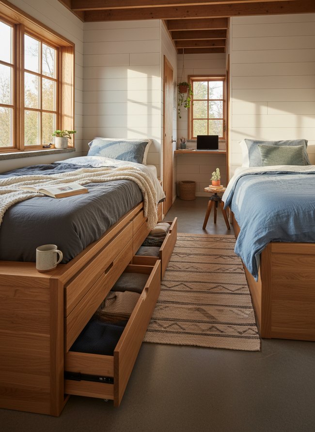 Simple Wood Slatted Bed