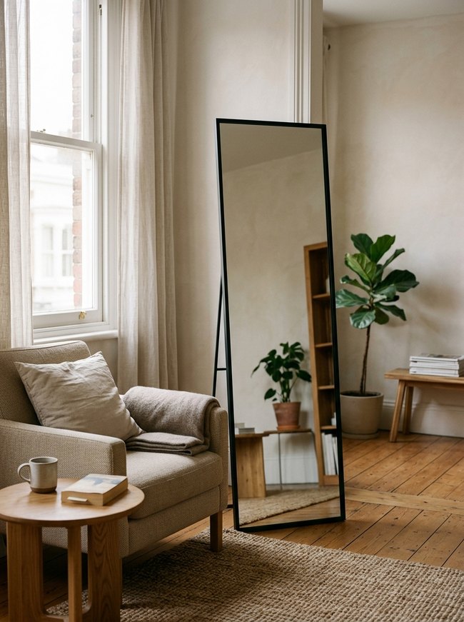 Thin Metal Floor Mirror