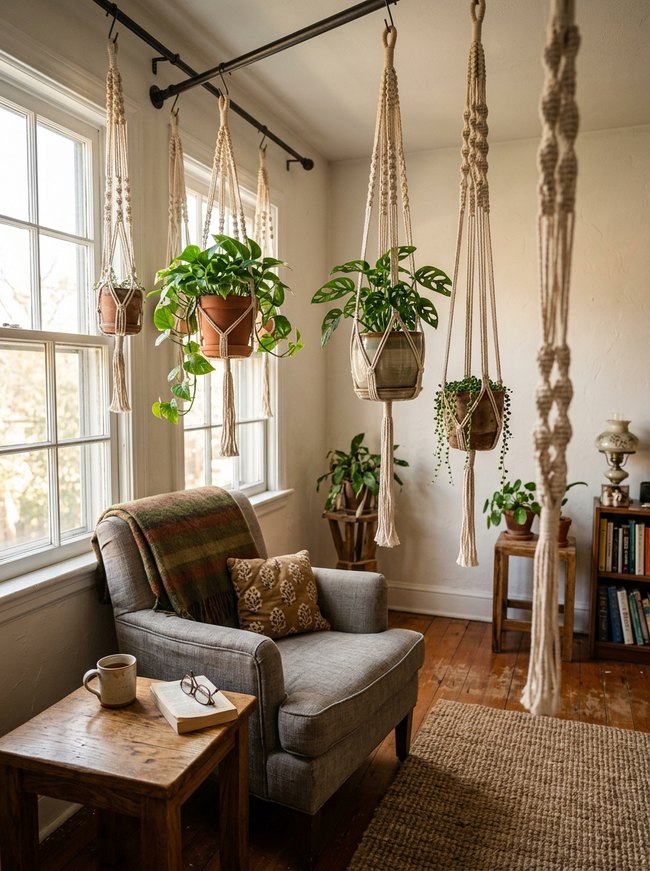 Macrame Plant Hanger Corner