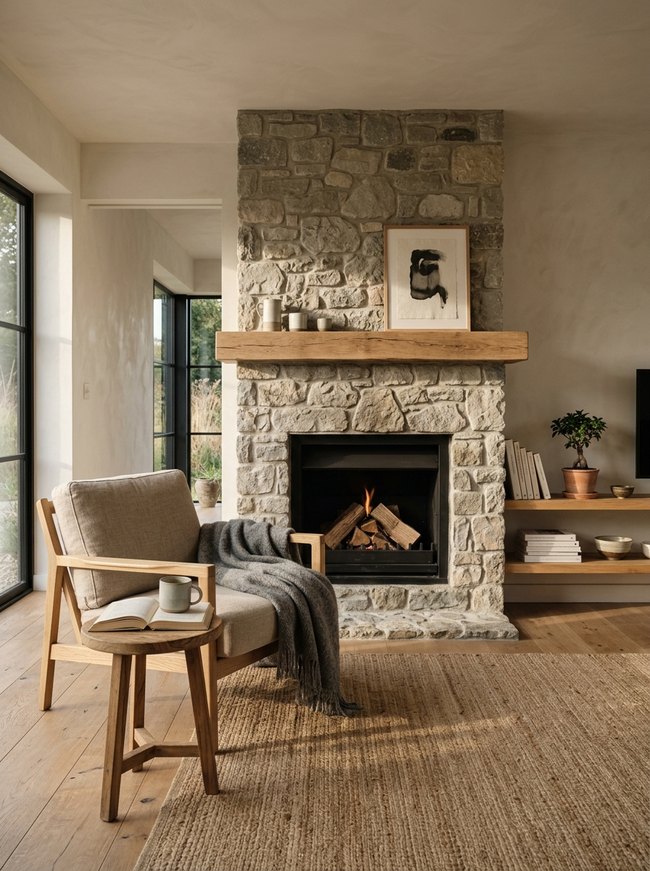 Stone Accent Hearth Area