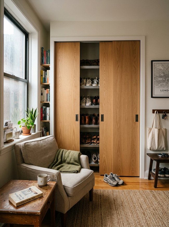 Sliding Panel Shoe Rack