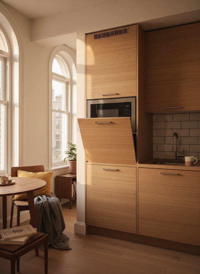 Fold-Down Microwave Panel