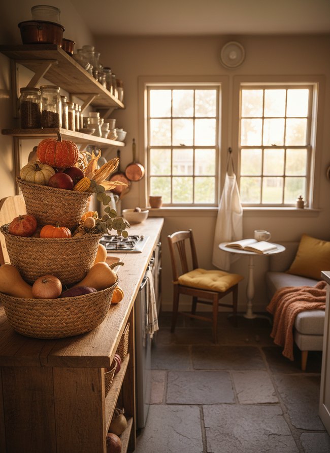 Woven Basket Produce Stack
