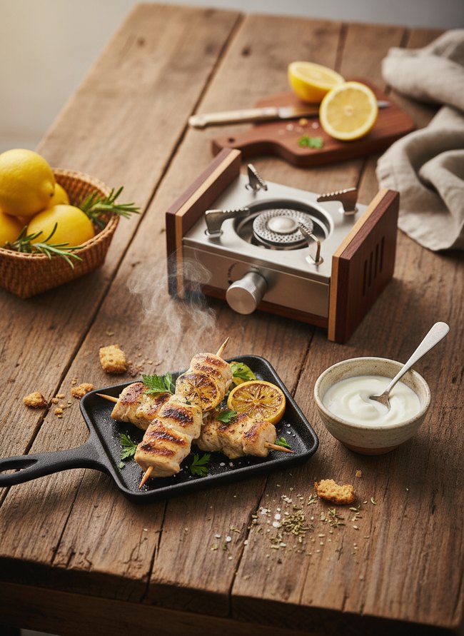 Lemon-Accented Portable Kitchen