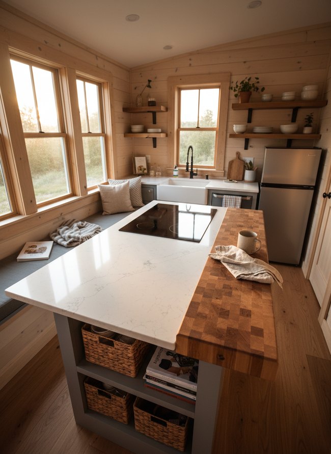 Polished Quartz Cooking Zone