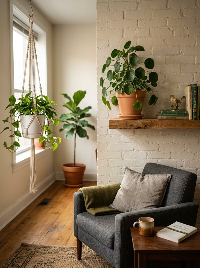Floating Shelf Pilea Pot
