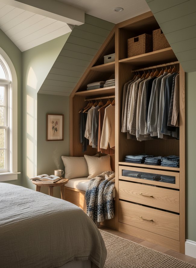 Custom Attic Eave Closet